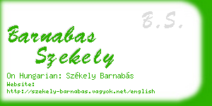 barnabas szekely business card
